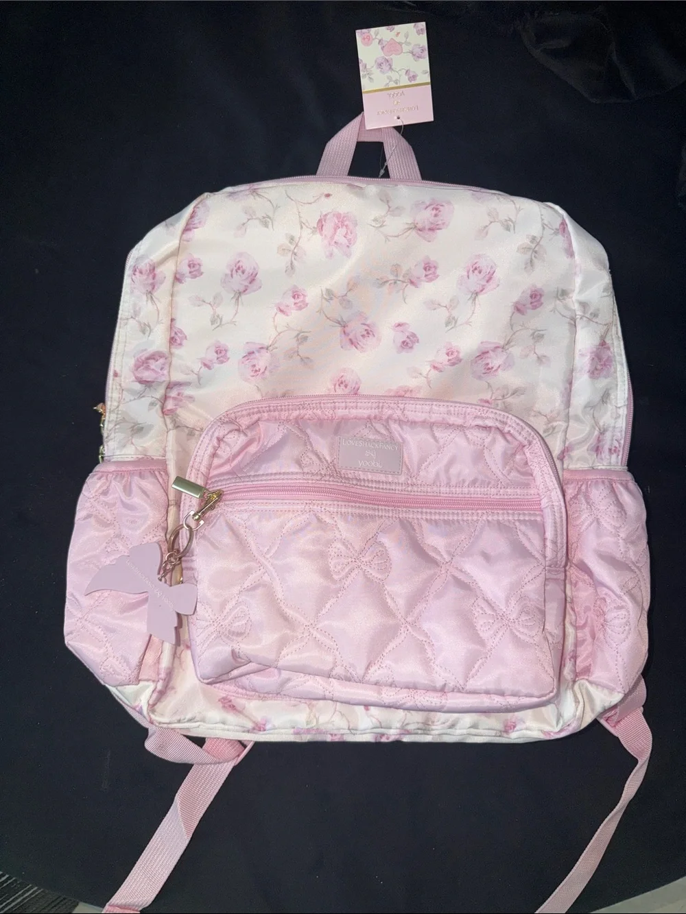 NWT! LOVE SHACK FANCY x TARGET Ribbon Rosa Floral Quilted Backpack